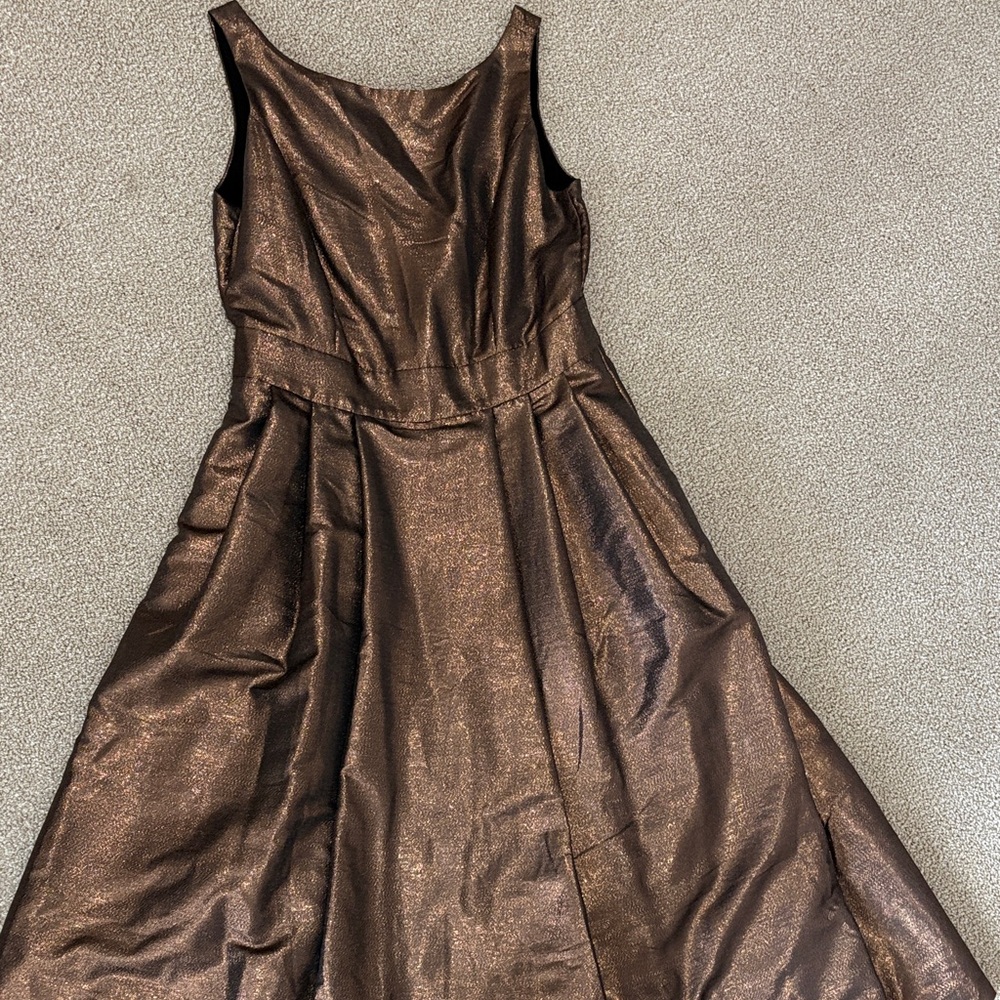 Boden Metallic Brown Midi Dress